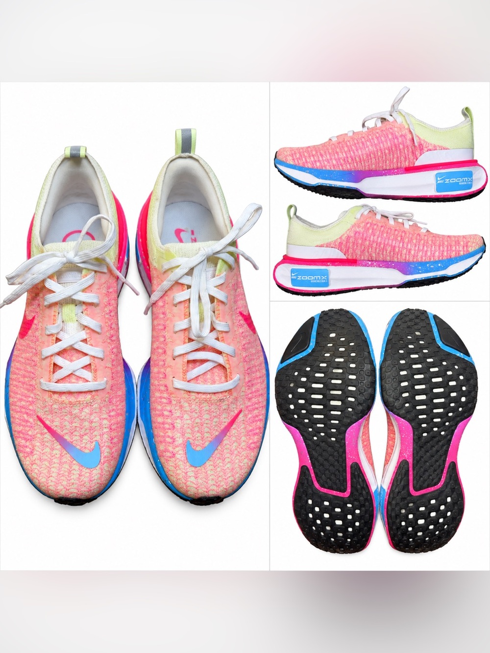 Nike ZoomX Invincible Run 3 Women’s 10 Pink Volt Blue NWOT